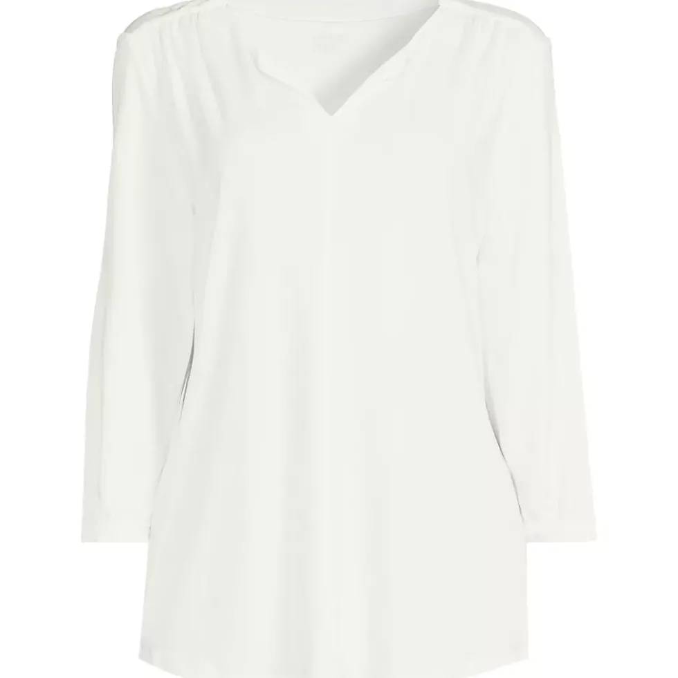 Women's Supima Micro Modal 3/4 Sleeve Split Neck Tunic