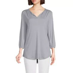 Women's Supima Micro Modal 3/4 Sleeve Split Neck Tunic