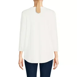 Women's Supima Micro Modal 3/4 Sleeve Split Neck Tunic