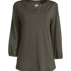 Women's Supima Micro Modal 3/4 Sleeve Split Neck Tunic