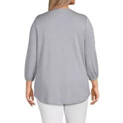 Women's Supima Micro Modal 3/4 Sleeve Split Neck Tunic