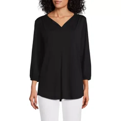 Women's Supima Micro Modal 3/4 Sleeve Split Neck Tunic