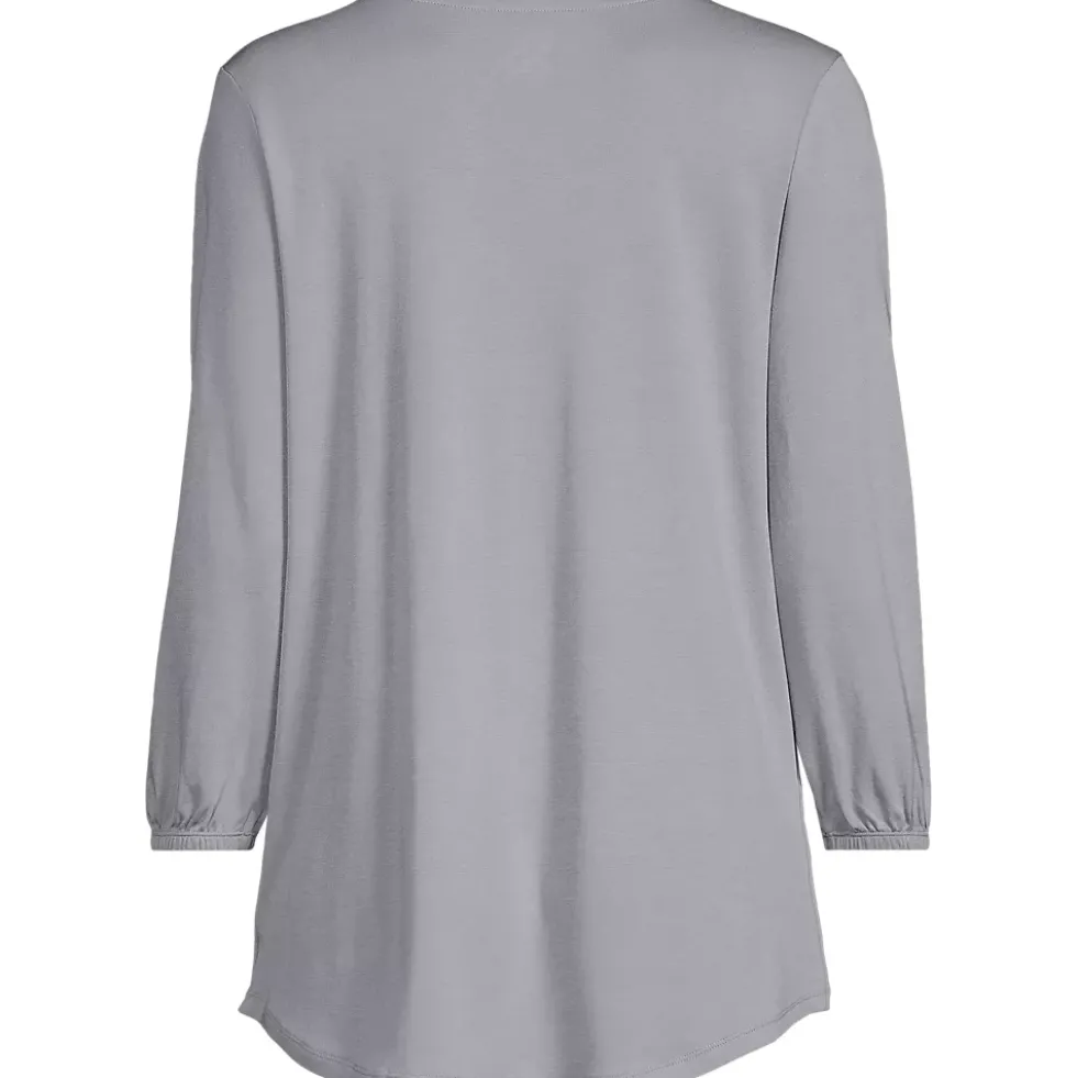 Women's Supima Micro Modal 3/4 Sleeve Split Neck Tunic