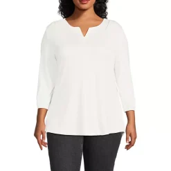 Women's Supima Micro Modal 3/4 Sleeve Split Neck Tunic