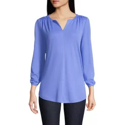 Women's Supima Micro Modal 3/4 Sleeve Split Neck Tunic