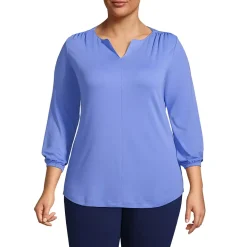 Women's Supima Micro Modal 3/4 Sleeve Split Neck Tunic