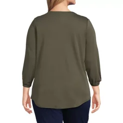 Women's Supima Micro Modal 3/4 Sleeve Split Neck Tunic