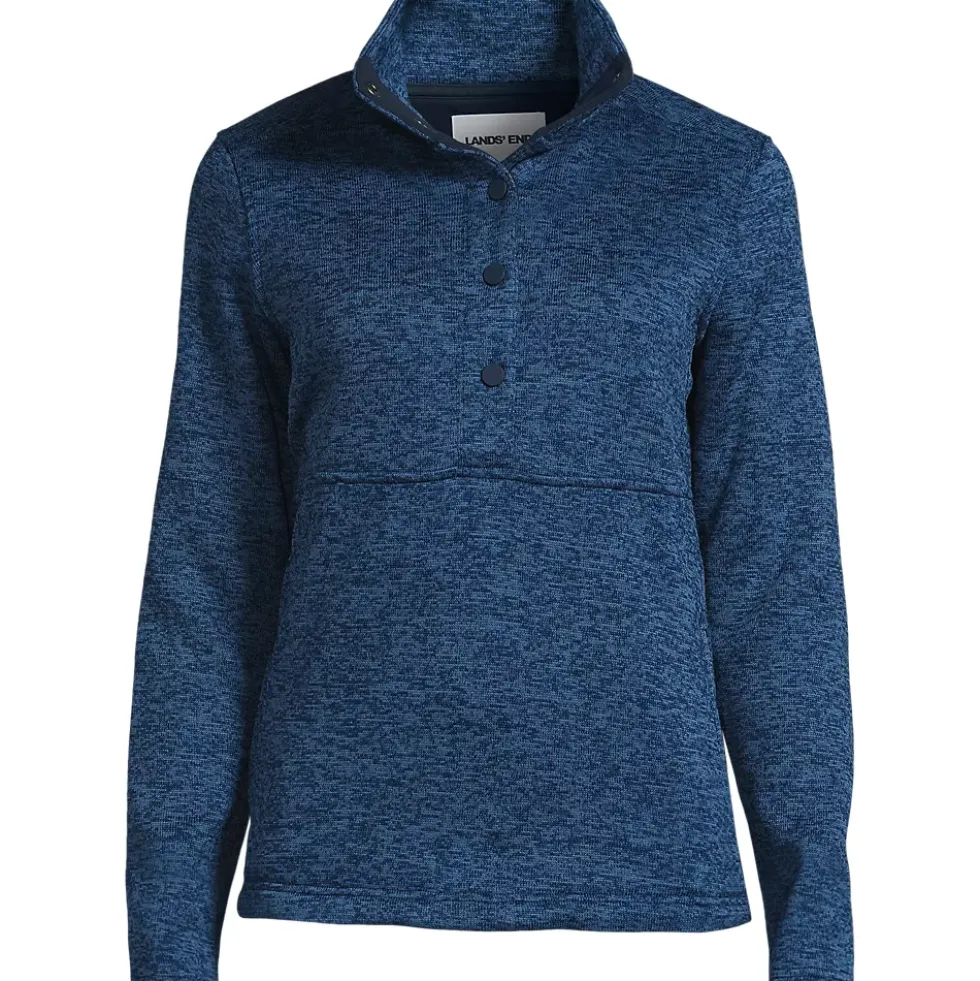Women's Sweater Fleece Snap Neck Pullover Jacket