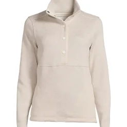 Women's Sweater Fleece Snap Neck Pullover Jacket