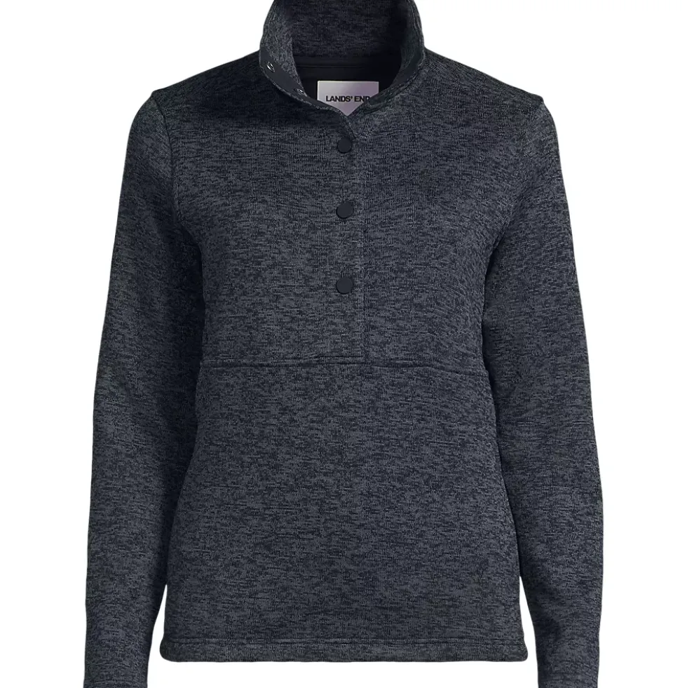 Women's Sweater Fleece Snap Neck Pullover Jacket