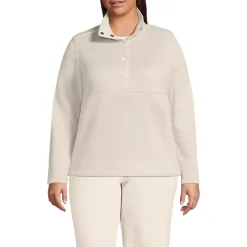 Women's Sweater Fleece Snap Neck Pullover Jacket