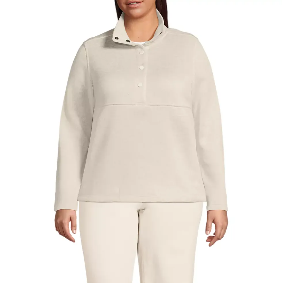 Women's Sweater Fleece Snap Neck Pullover Jacket