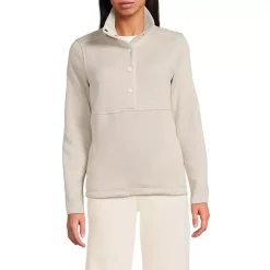 Women's Sweater Fleece Snap Neck Pullover Jacket