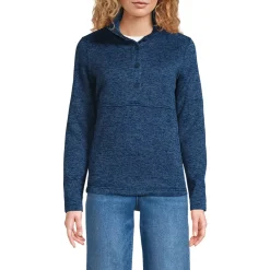 Women's Sweater Fleece Snap Neck Pullover Jacket