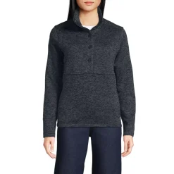 Women's Sweater Fleece Snap Neck Pullover Jacket
