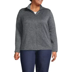 Women's Sweater Fleece Zip Front Jacket