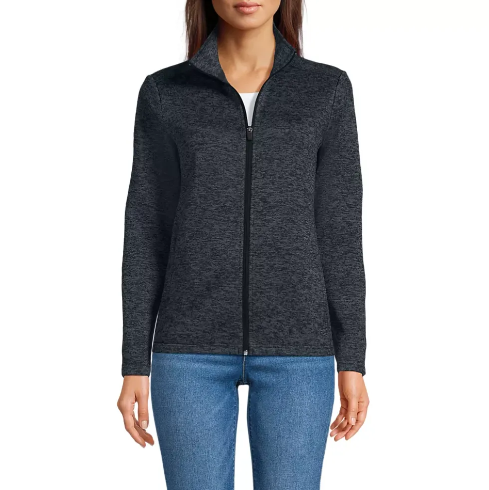 Women's Sweater Fleece Zip Front Jacket