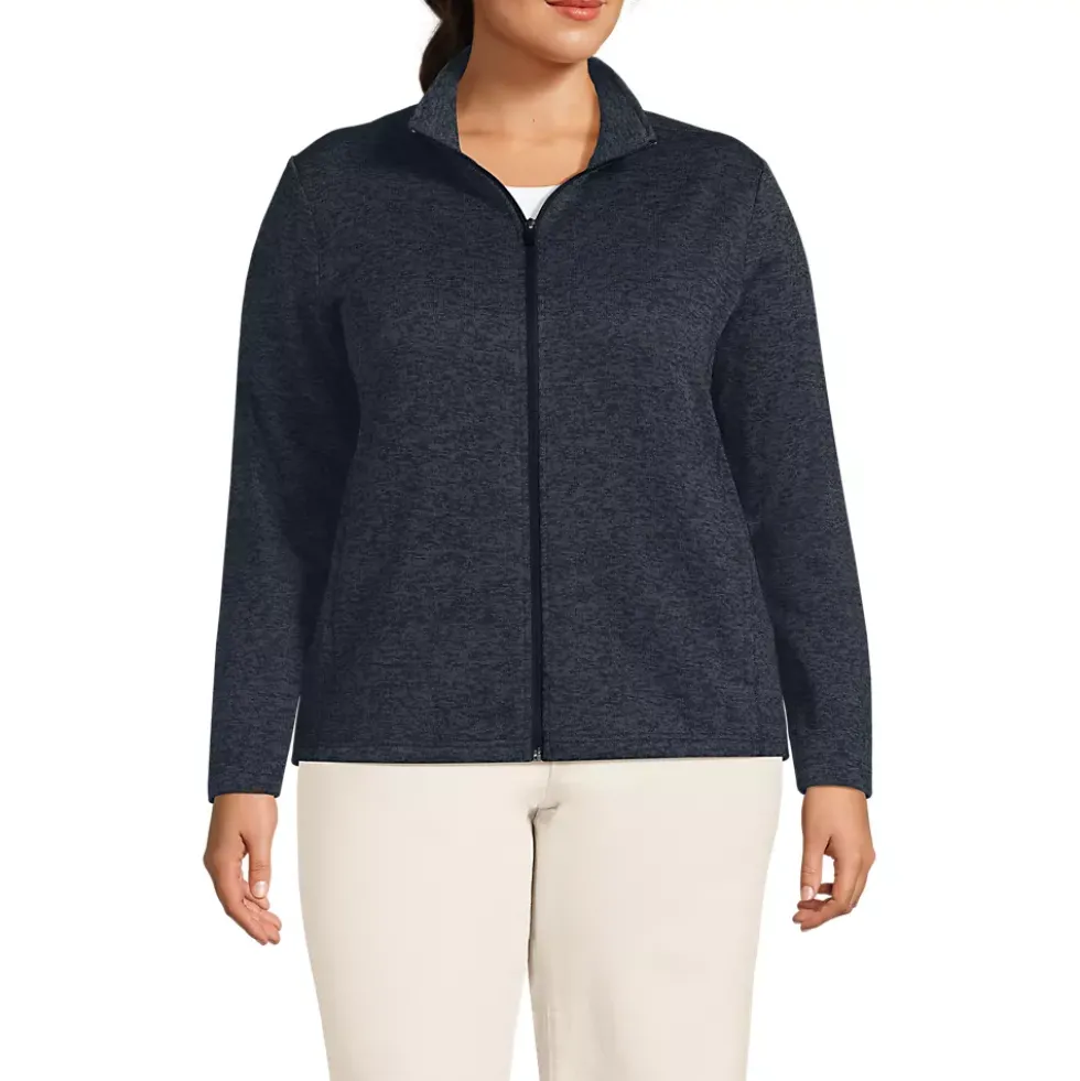 Women's Sweater Fleece Zip Front Jacket
