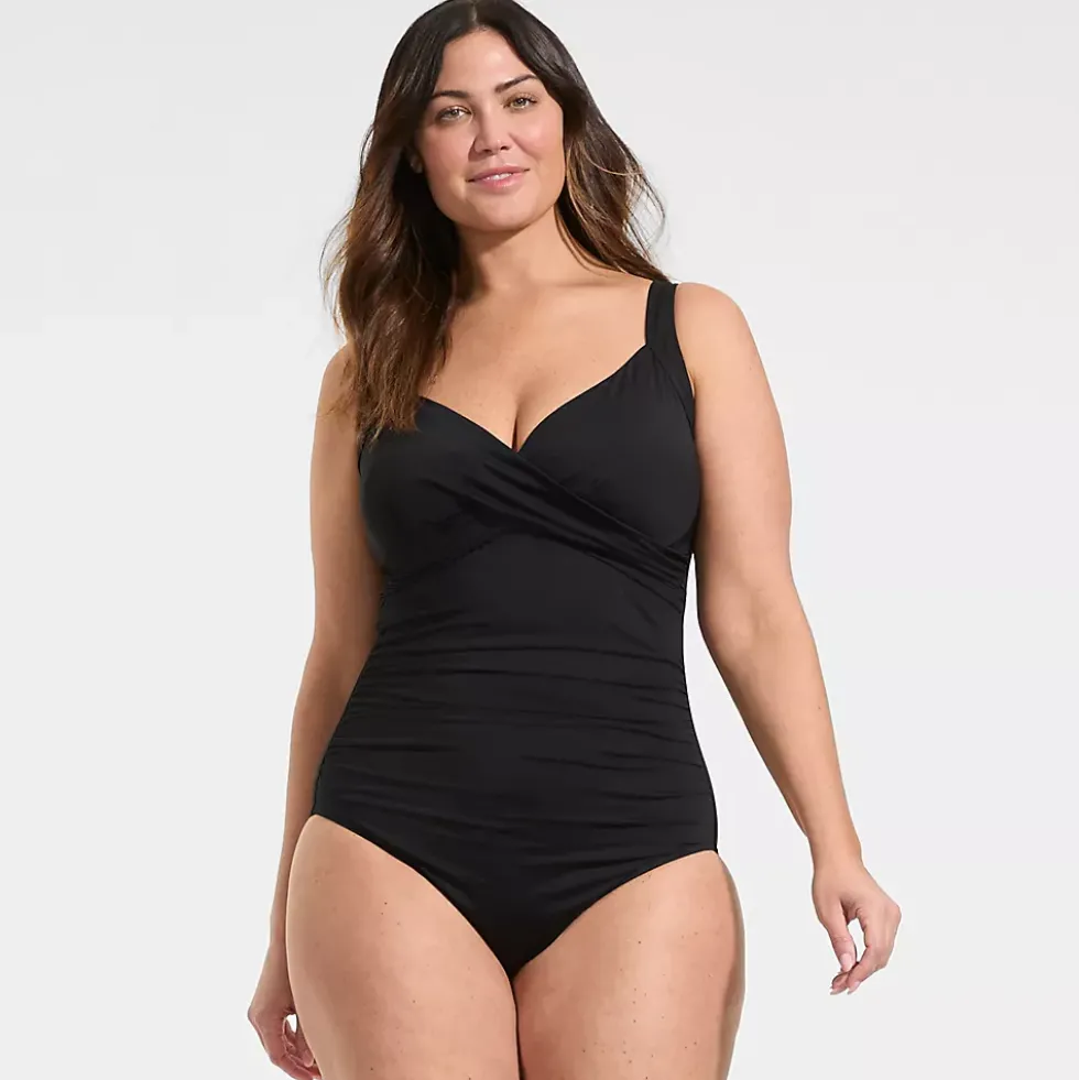 Women's Sweetheart Underwire Wrap One Piece Swimsuit