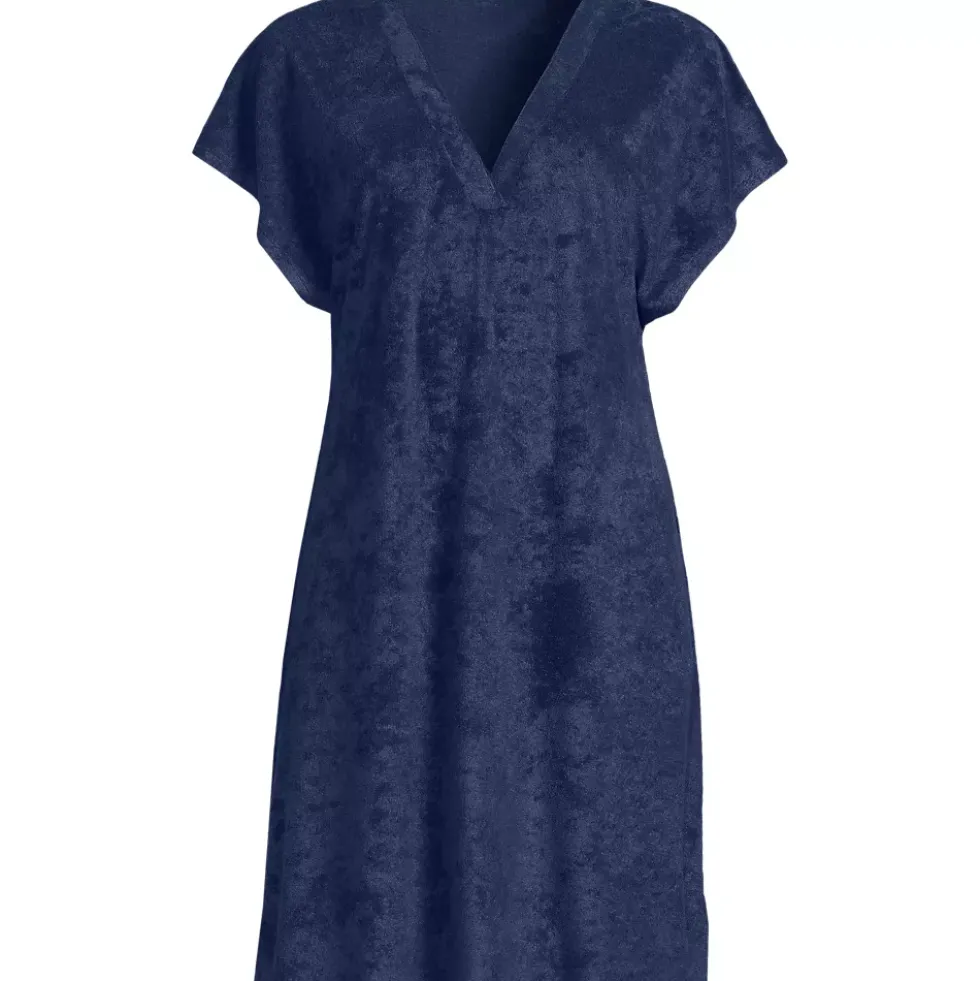 Women's Terry Dolman Sleeve V-Neck Cover Up Dress