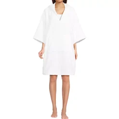 Women's Terry 3/4 Sleeve Pullover Hooded Spa Robe