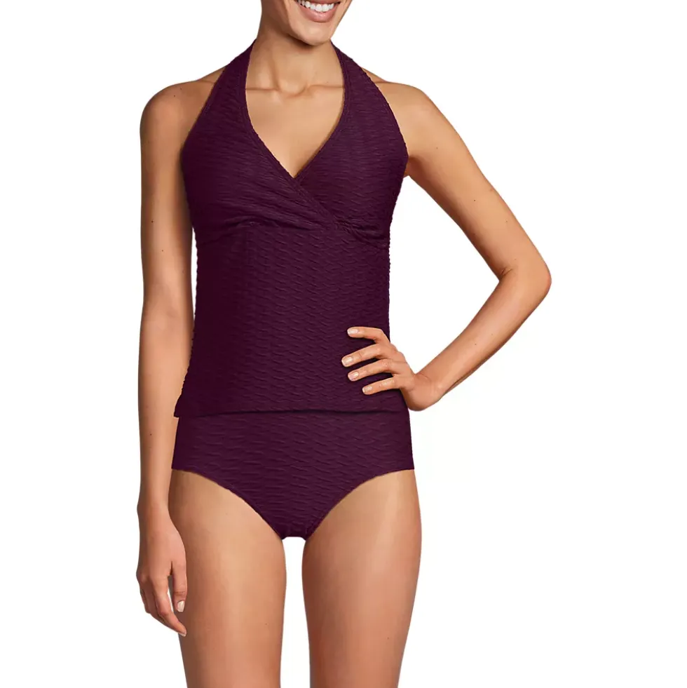 Women's Texture Halter Tankini Swimsuit Top