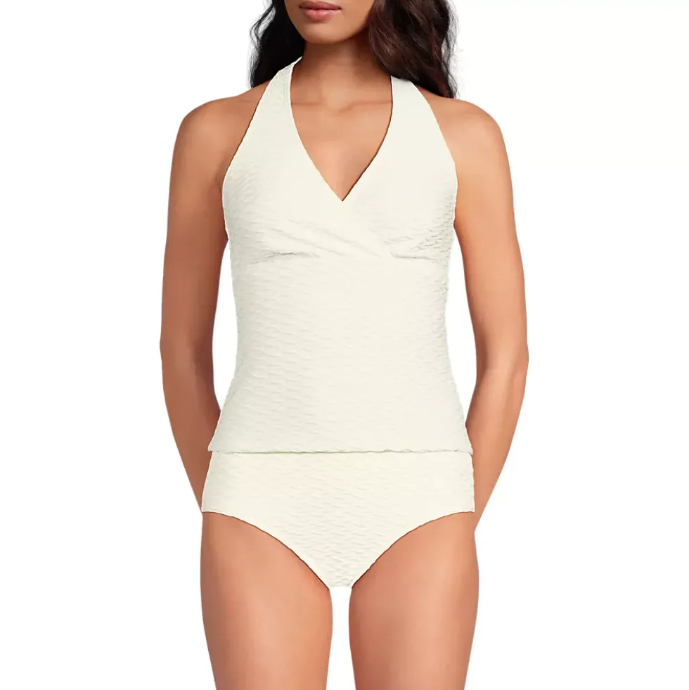 Women's Texture Halter Tankini Swimsuit Top