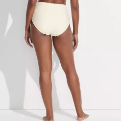 Women's Texture High Waisted Bikini Swim Bottoms