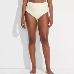 Women's Texture High Waisted Bikini Swim Bottoms
