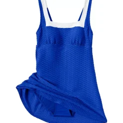 Women's Texture Square Neck Swim Dress