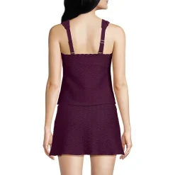 Women's Texture Square Neck Tankini Swimsuit Top