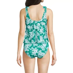 Women's Tie Shoulder Flutter Tankini Top