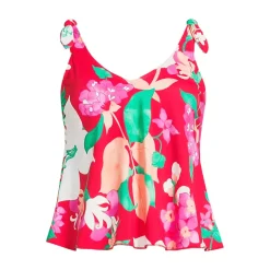 Women's Tie Shoulder Flutter Tankini Top
