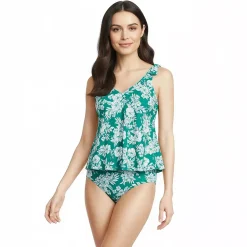 Women's Tie Shoulder Flutter Tankini Top
