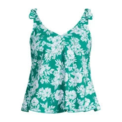 Women's Tie Shoulder Flutter Tankini Top