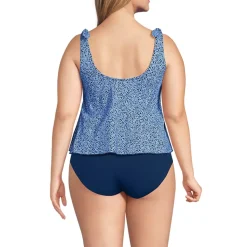 Women's Tie Shoulder Flutter Tankini Top