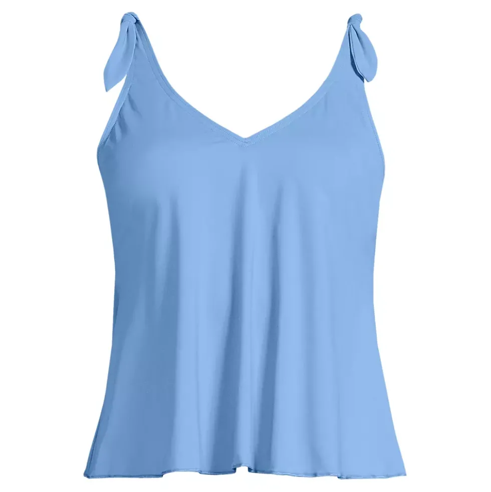 Women's Tie Shoulder Flutter Tankini Top