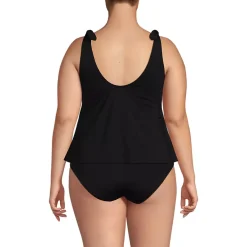 Women's Tie Shoulder Flutter Tankini Top