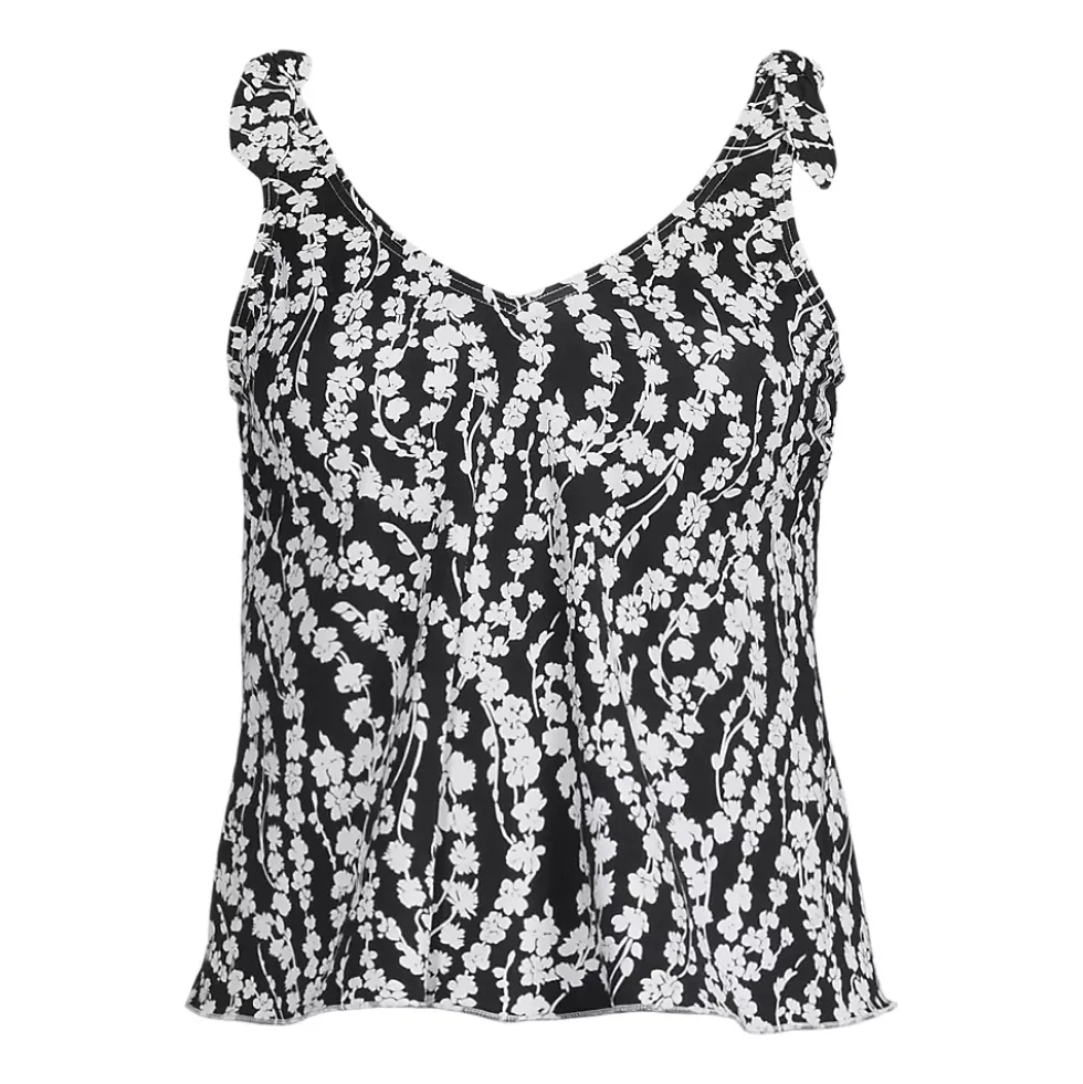 Women's Tie Shoulder Flutter Tankini Top