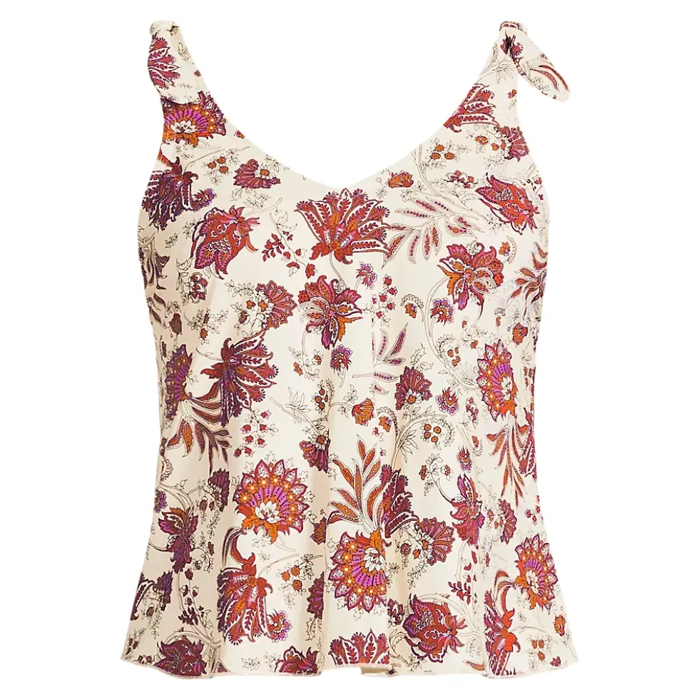 Women's Tie Shoulder Flutter Tankini Top