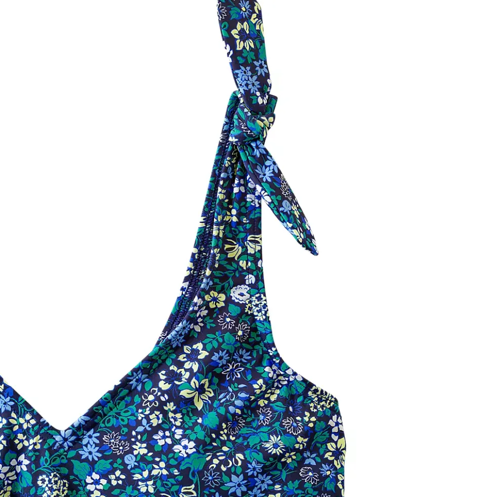 Women's Tie Shoulder Flutter Tankini Top