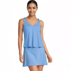Women's Tie Shoulder Flutter Tankini Top