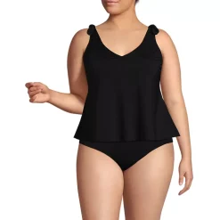 Women's Tie Shoulder Flutter Tankini Top