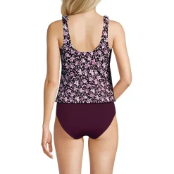 Women's Tie Shoulder Flutter Tankini Top