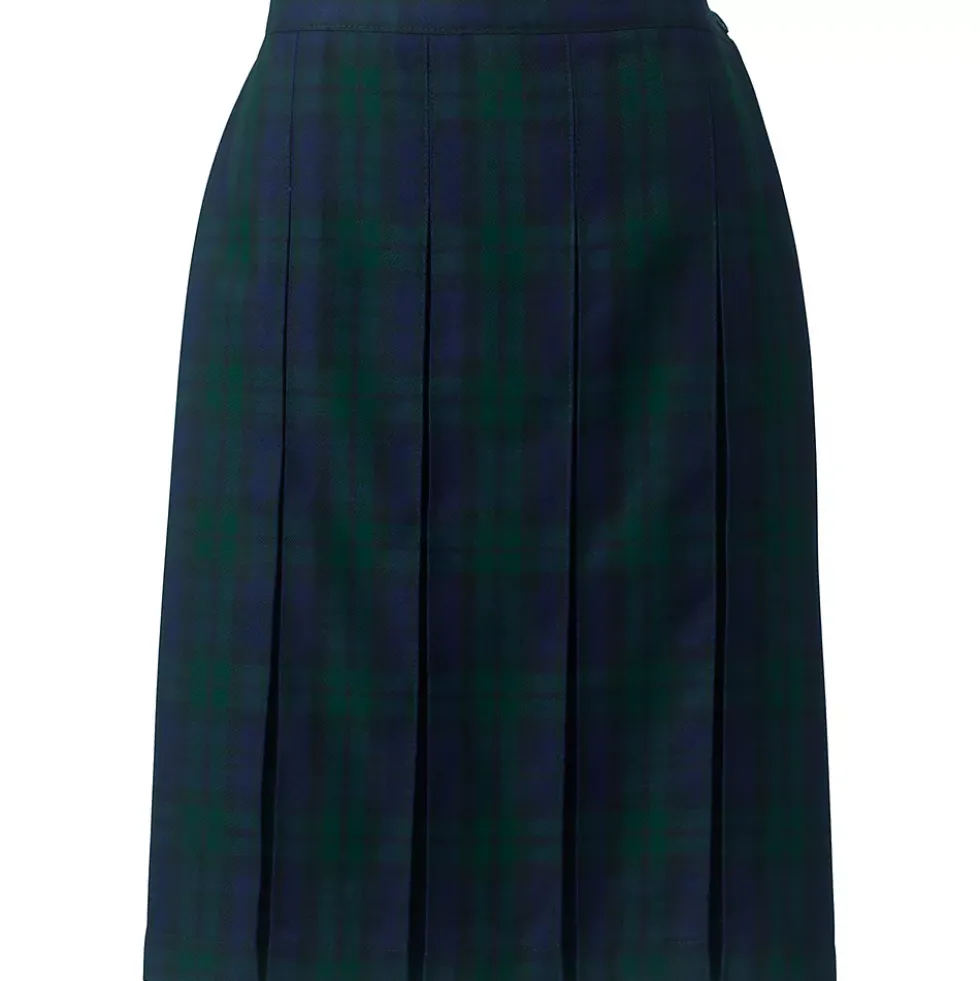 Women's Top of the Knee Plaid Box Pleat Skirt