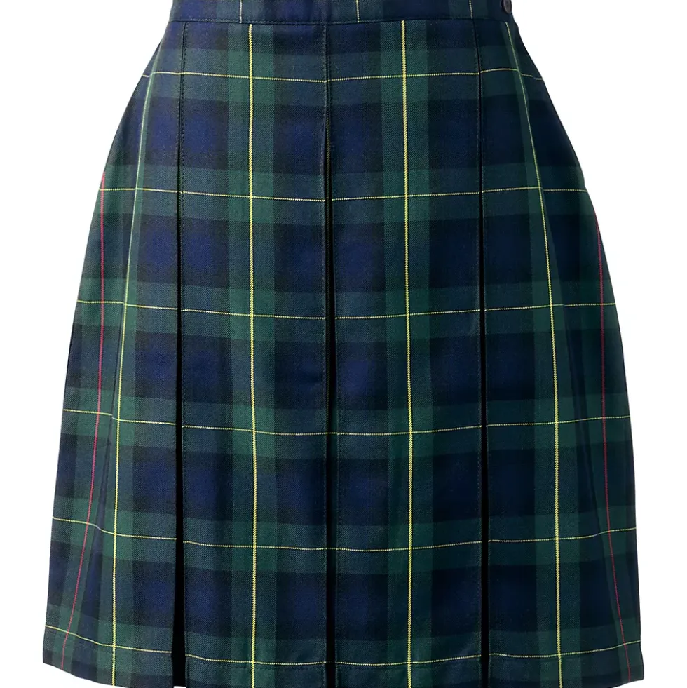 Women's Top of the Knee Plaid Box Pleat Skirt