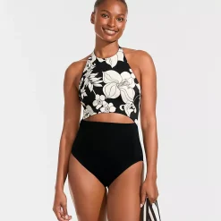 Women's Tugless Halter Monokini High Leg One Piece Swimsuit