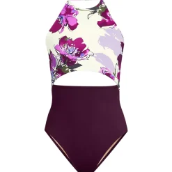 Women's Tugless Halter Monokini High Leg One Piece Swimsuit