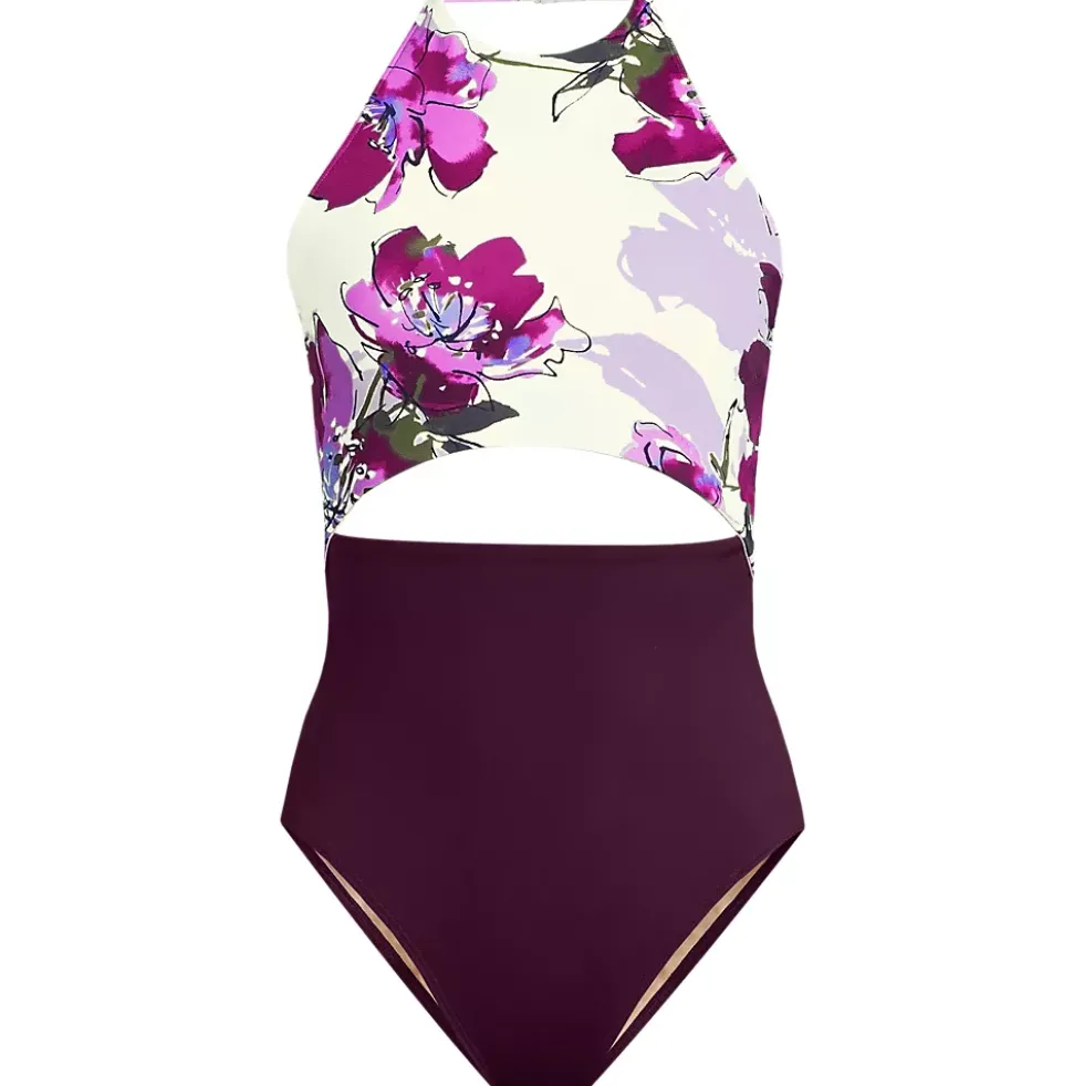 Women's Tugless Halter Monokini High Leg One Piece Swimsuit