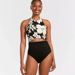 Women's Tugless Halter Monokini High Leg One Piece Swimsuit
